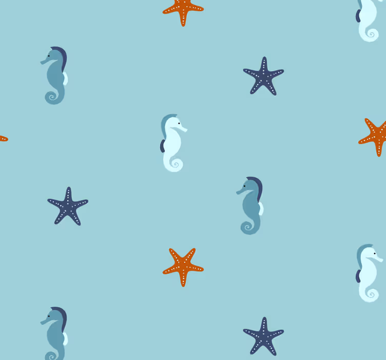 Papel pintado infantil caballitos y estrellas - TenVinilo