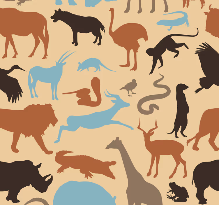 Papel pintado animal siluetas de safari - TenVinilo