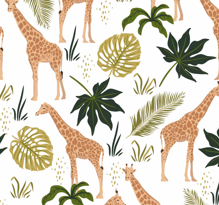 Papel pintado animal tema de jirafa safari - TenVinilo