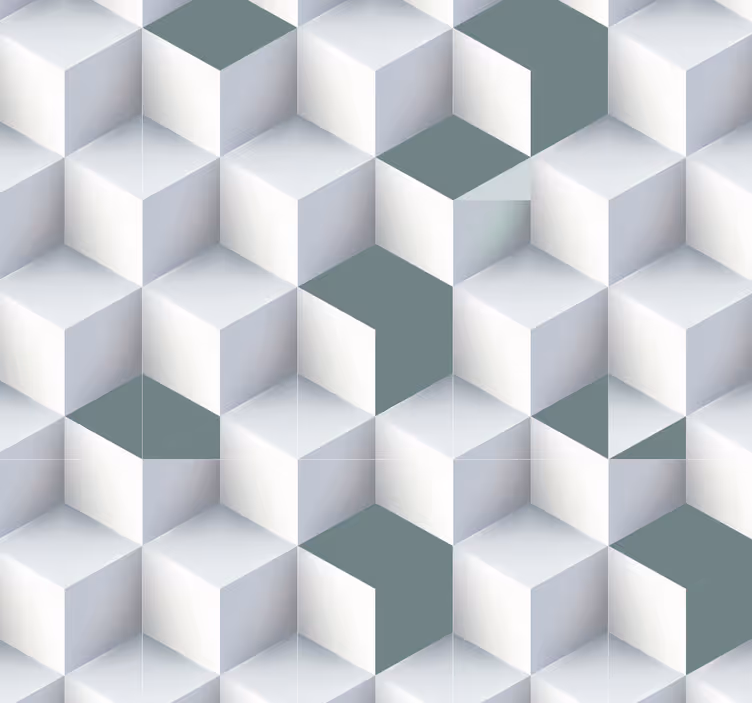 Papel pintado geométrico ilusión geométrica del cubo - TenVinilo