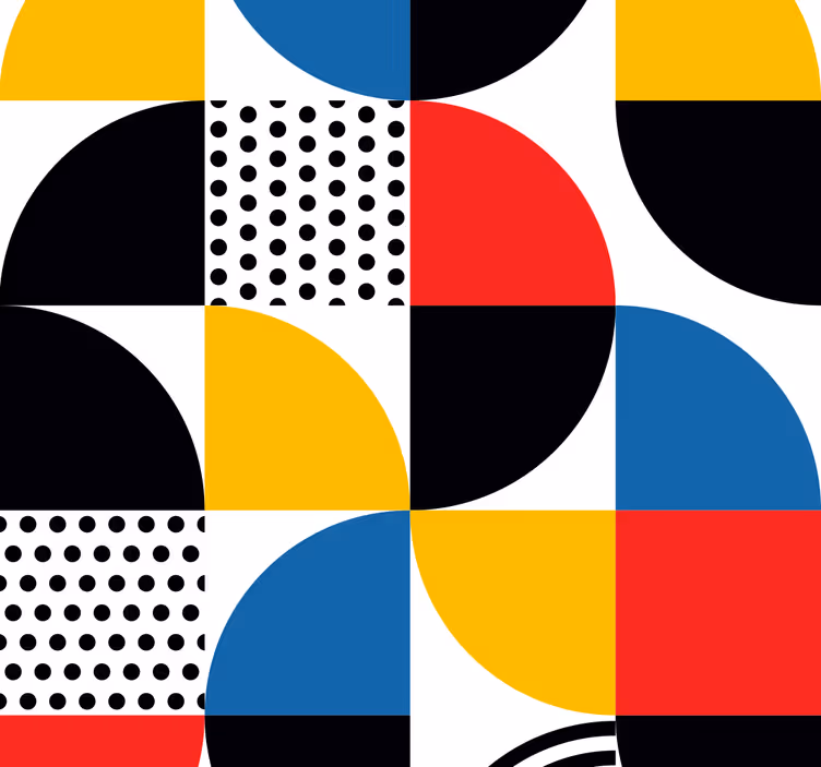 Papel pintado geométrico fusión de círculos geométricos - TenVinilo