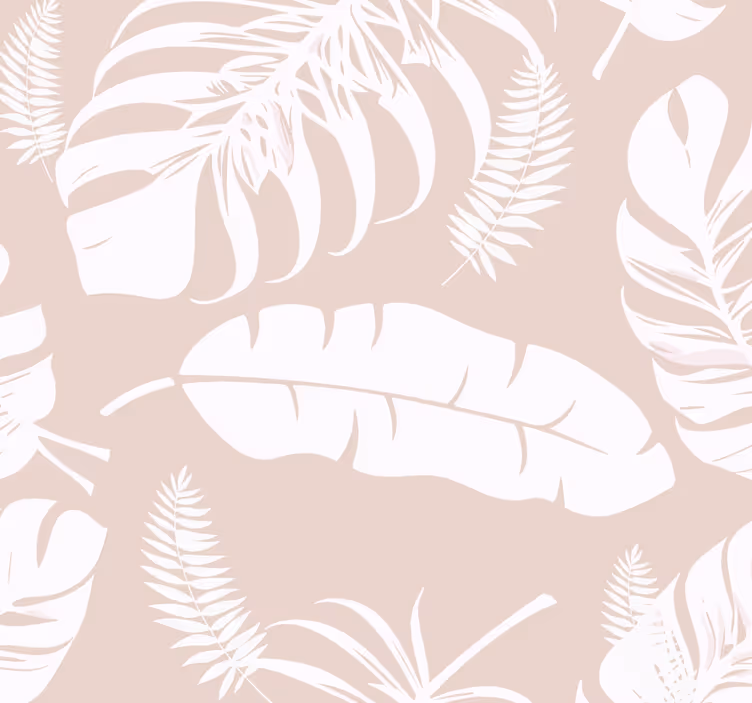 Papel pintado beige hojas de banana - TenVinilo