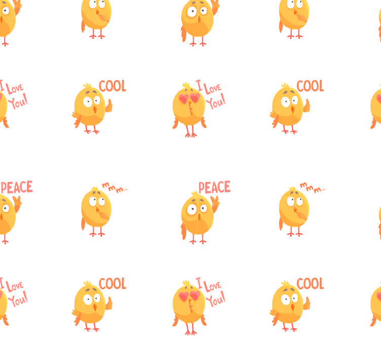 Papel pintado animales patrón de dibujos animados de pollito - TenVinilo