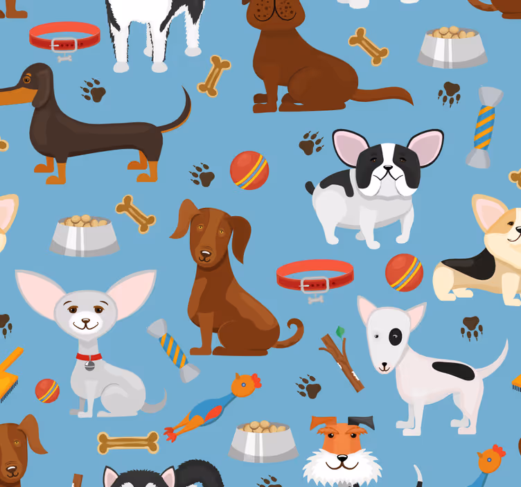 Papel pintado perros compañeros caninos - TenVinilo