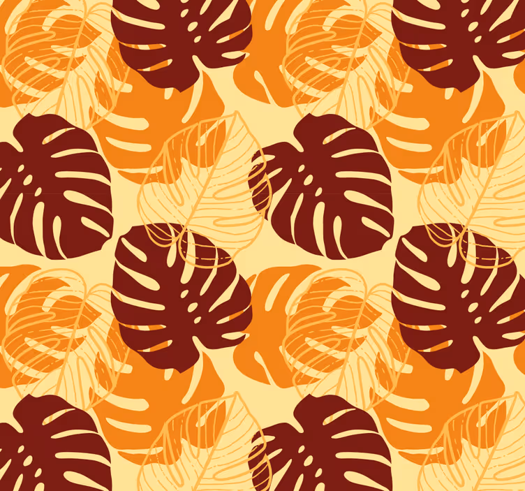 Papel pintado hojas patrón de monstera tropical - TenVinilo