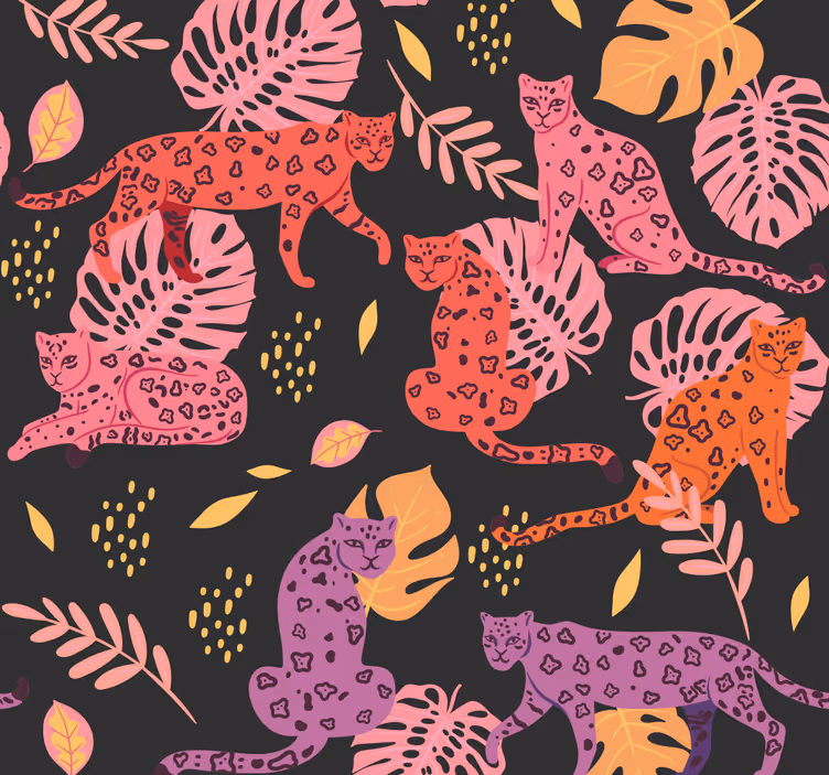 Papel pintado animal motivo de fauna tropical - TenVinilo