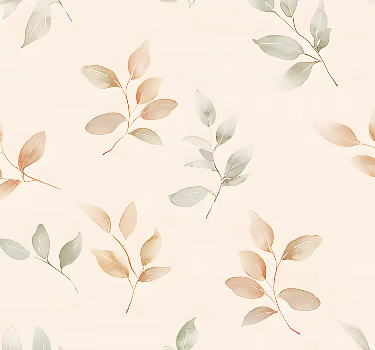 Papel pintado recibidor diseño de hojas beige - TenVinilo