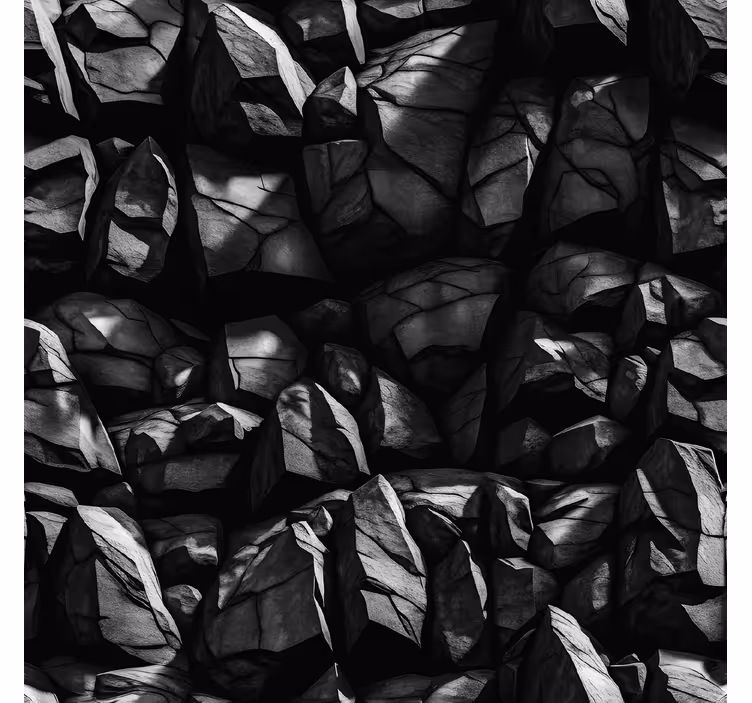 Papel pintado piedra diseño negro - TenVinilo