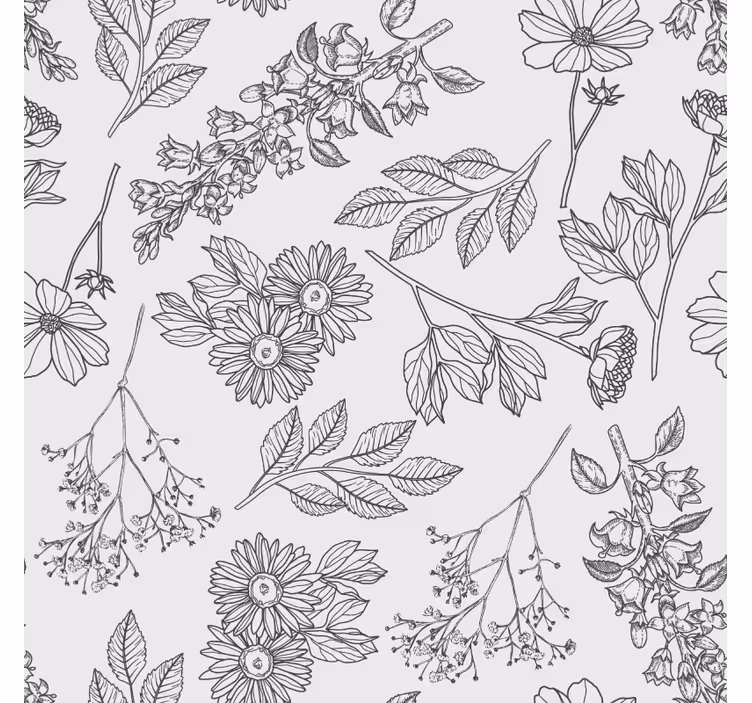 Papel pintado pasillos patrón floral beige - TenVinilo