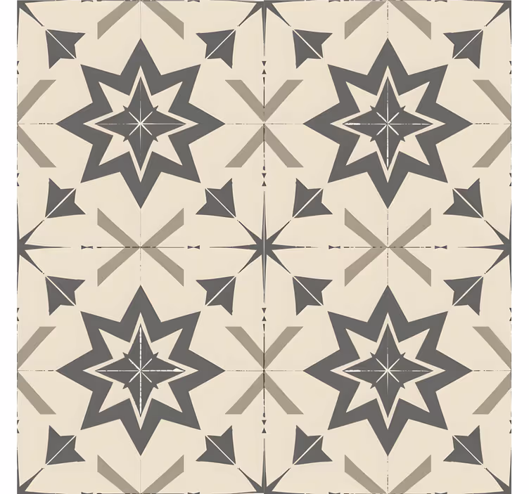 Papel pintado azulejos diseño estrellado beige - TenVinilo