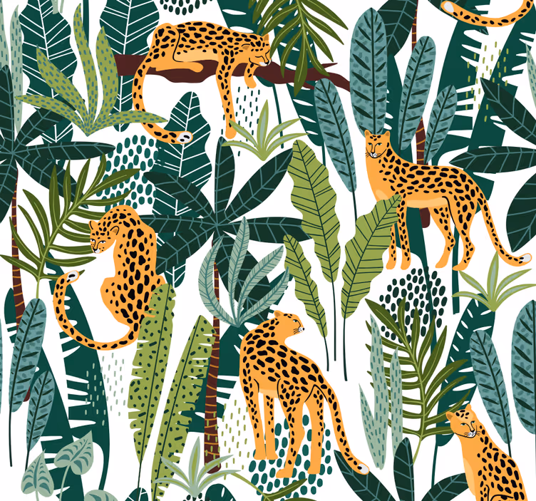 Papel pintado animales selva tropical - TenVinilo