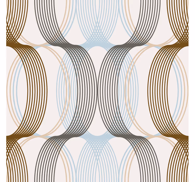 Papel pintado moderno líneas ovaladas - TenVinilo