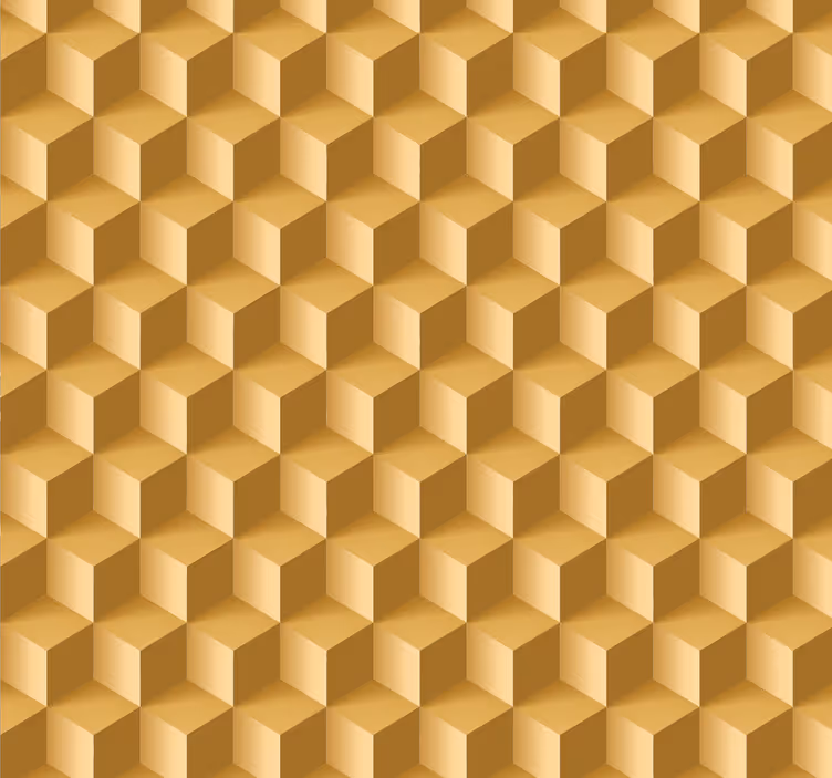 Papel pintado geométrico 3D beige cúbico - TenVinilo