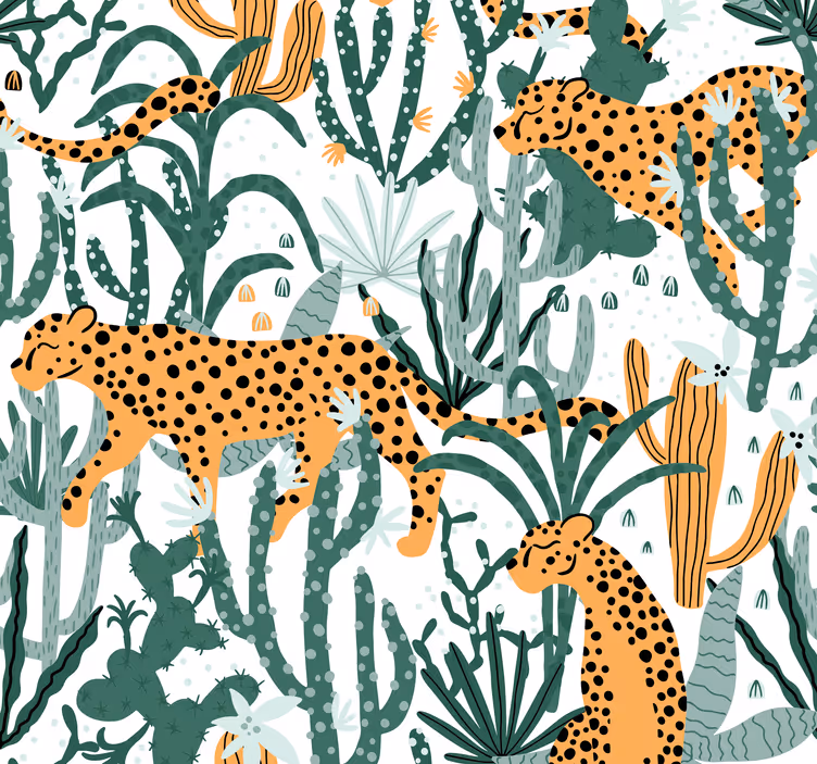 Papel clásico jaguar merodeando en jungla - TenVinilo
