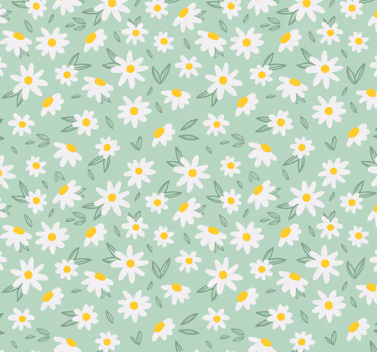 Papel pintado flores margarita para pasillo - TenVinilo