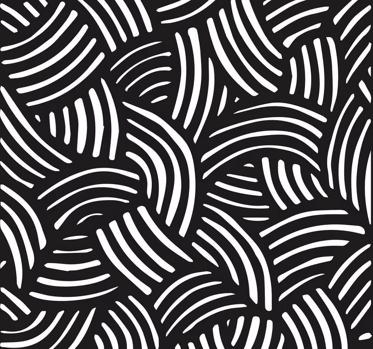 Papel pintado negro rayas curvadas para oficina - TenVinilo
