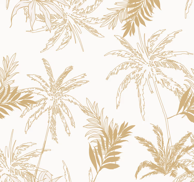 Papel para salón hojas tropicales doradas - TenVinilo