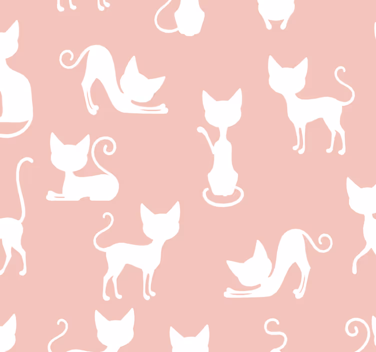 Papel pintado gatos Gatos de estiramiento abstracto - TenVinilo