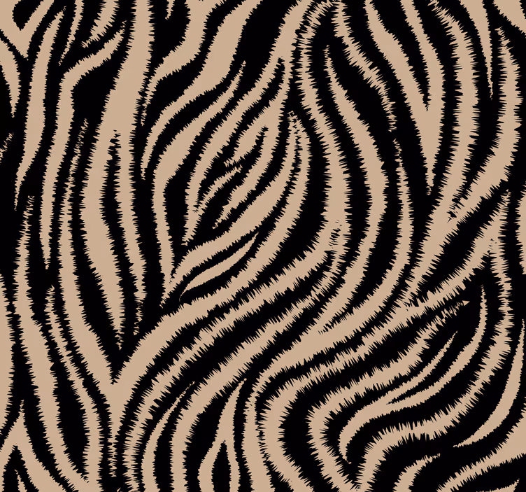 Papel pintado patrón cebra irregular negro y beige - TenVinilo
