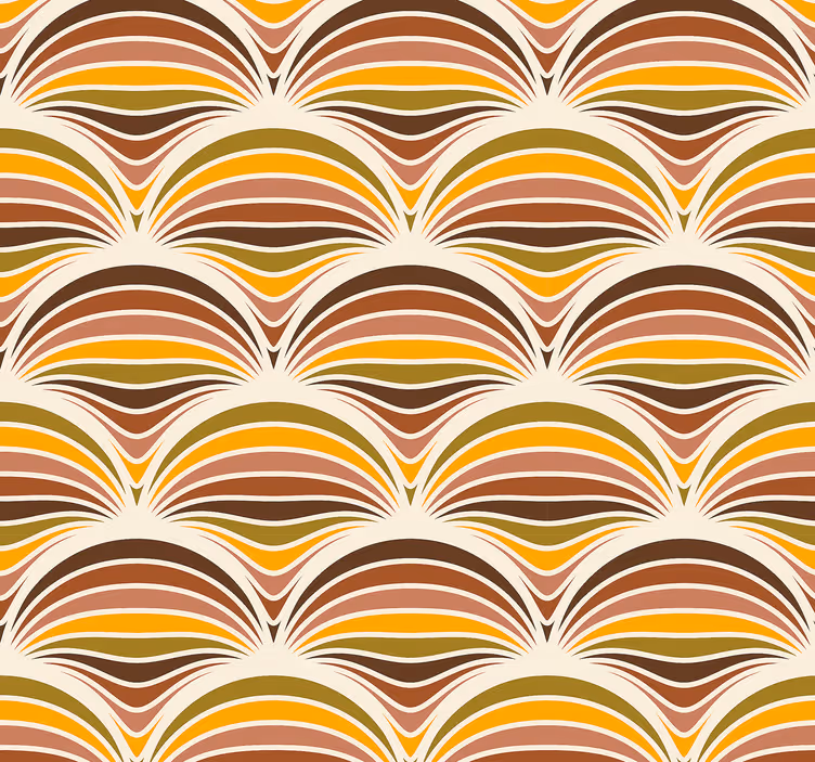 Papel pintado salón vintage soles coloridos de los 70 - TenVinilo