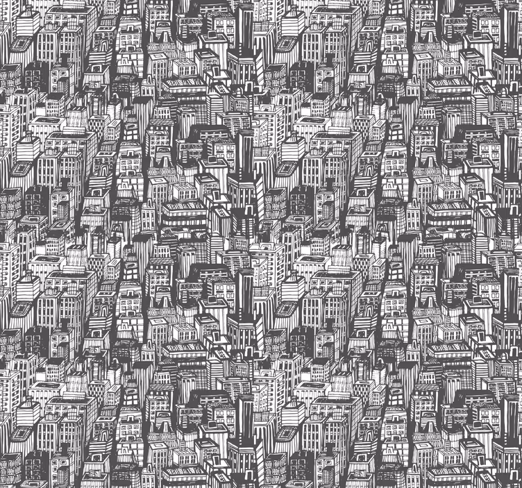 Papel pintado baño gris de Nueva York - TenVinilo