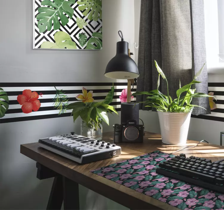 Alfombrilla ratón textura elemento verde botánico - TenVinilo