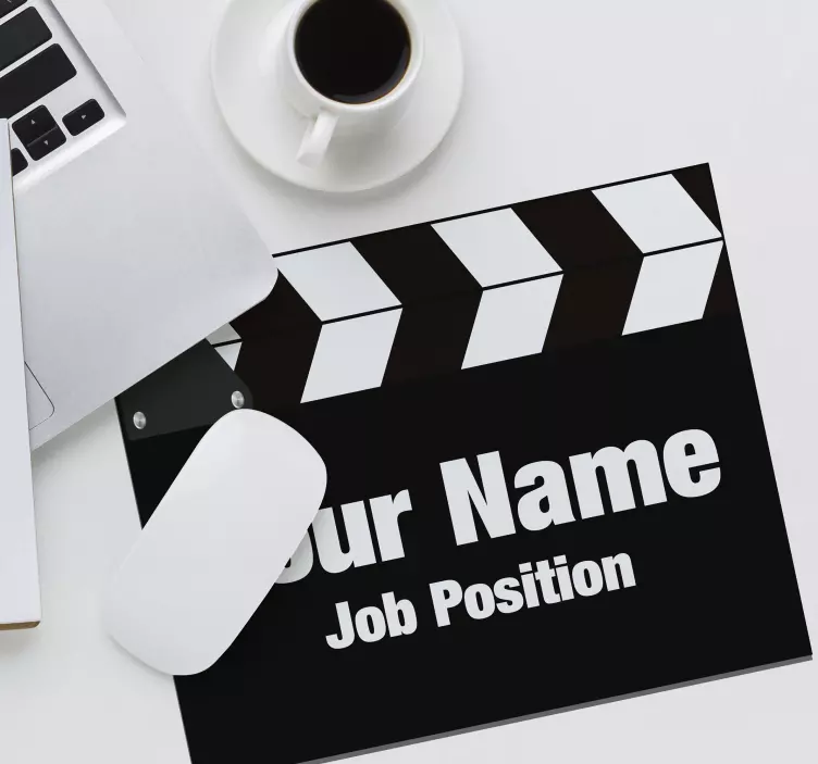 Alfombrilla ratón con nombre de claqueta - TenVinilo