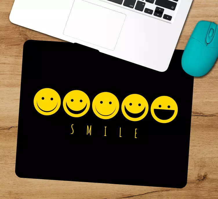 Alfombrilla ratón frases colección emojis sonrientes - TenVinilo