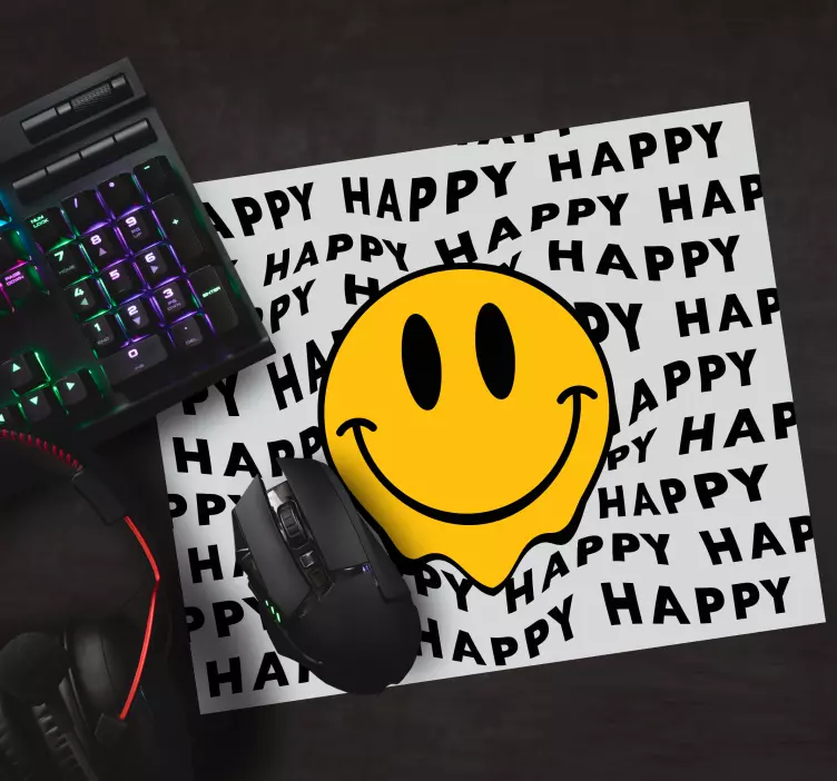 Alfombrilla ratón frases emblema carita sonriente - TenVinilo