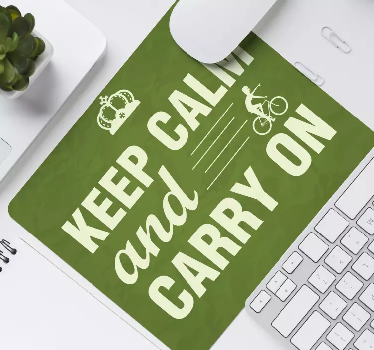 Alfombrilla ratón frases mantén la calma y pedalea - TenVinilo