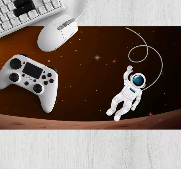 Alfombrilla ratón gaming astronauta flotando en el espacio - TenVinilo