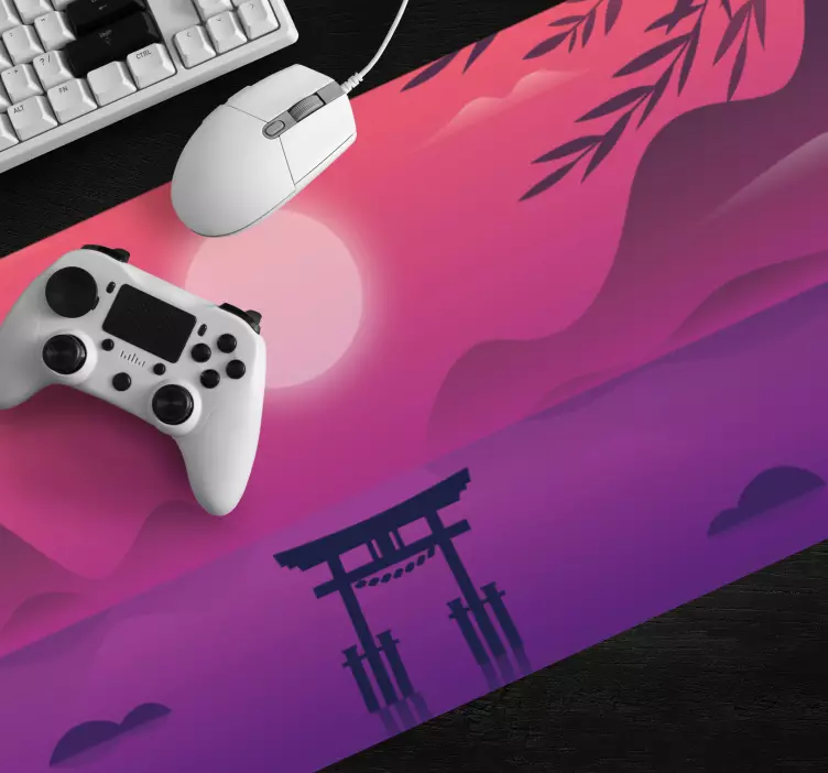 Alfombrilla ratón gaming atardecer serene en montañas - TenVinilo