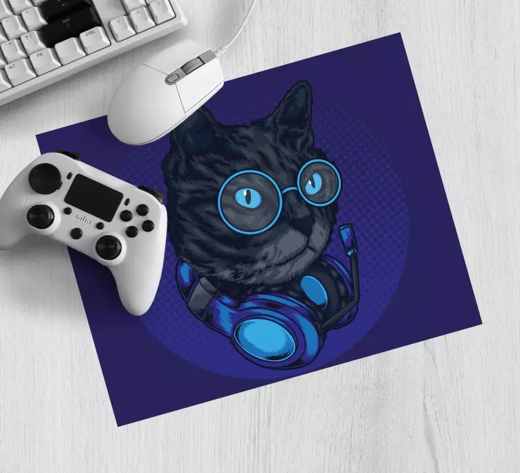 Alfombrilla ratón gaming auriculares cool cat - TenVinilo