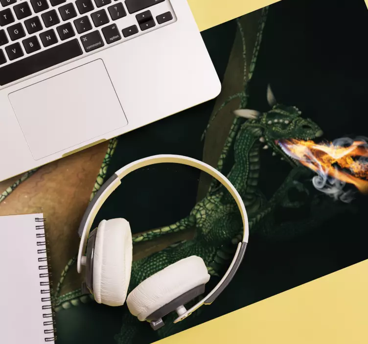 Alfombrilla ratón gaming batalla de dragones feroces - TenVinilo