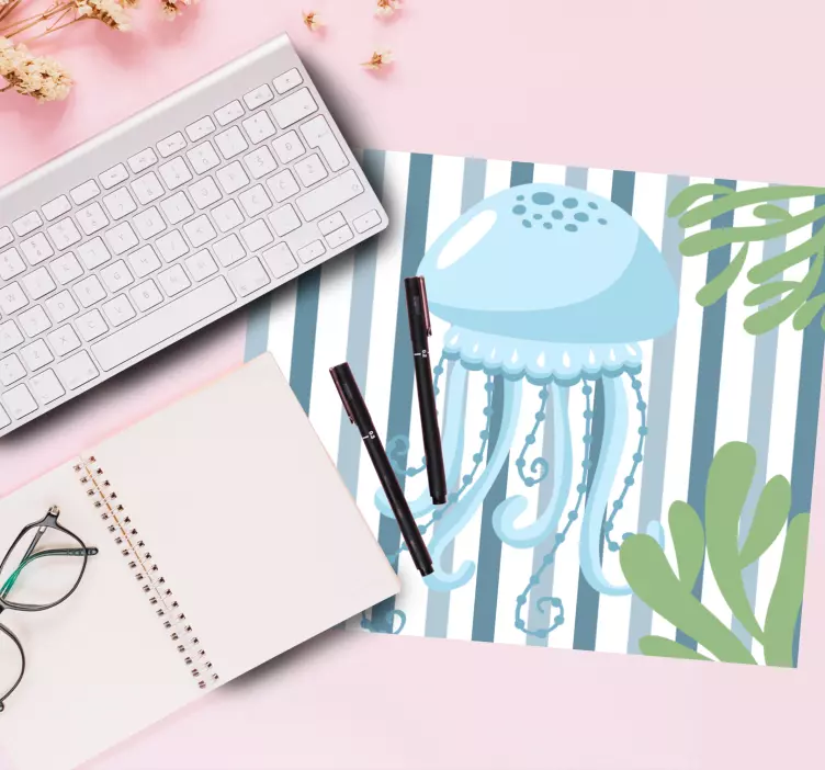 Alfombrilla ratón gaming ilustración de medusa juguetona - TenVinilo