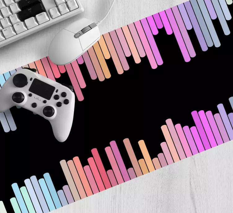 Alfombrilla ratón gaming olas sonoras coloridas - TenVinilo
