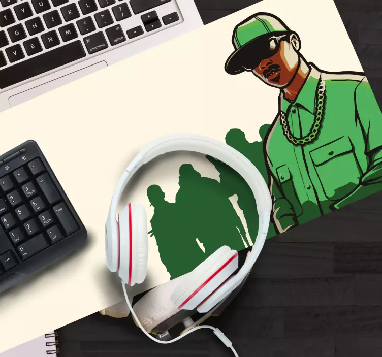 Alfombrilla ratón gaming silueta de personaje estilizada - TenVinilo