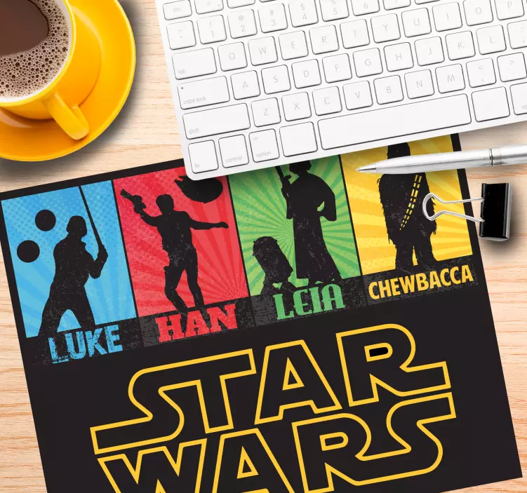 Alfombrilla ratón gaming siluetas de personajes icónicos - TenVinilo