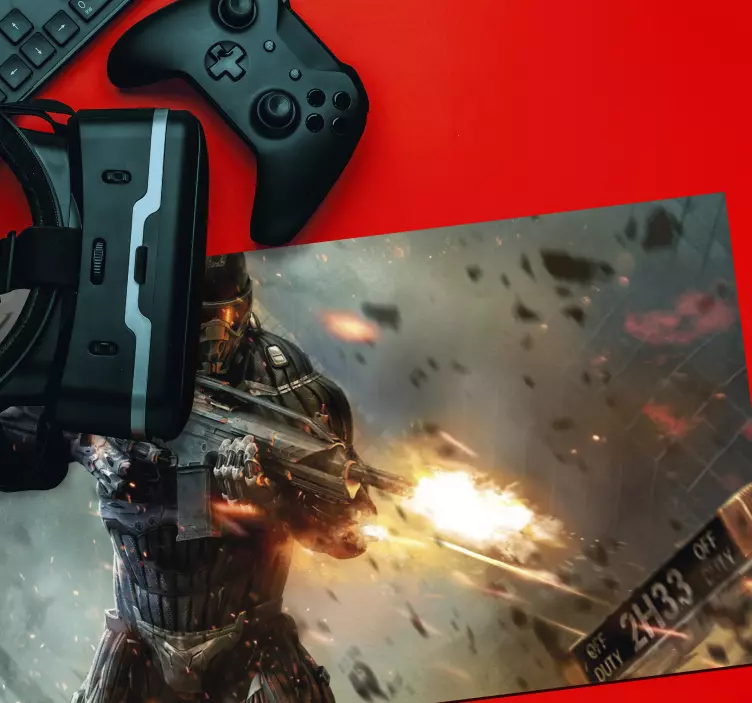 Alfombrilla ratón gaming soldado futurista acción - TenVinilo