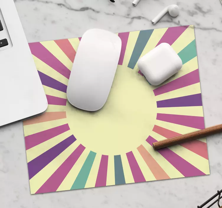 Alfombrilla ratón geométrica sol de los 70 - TenVinilo