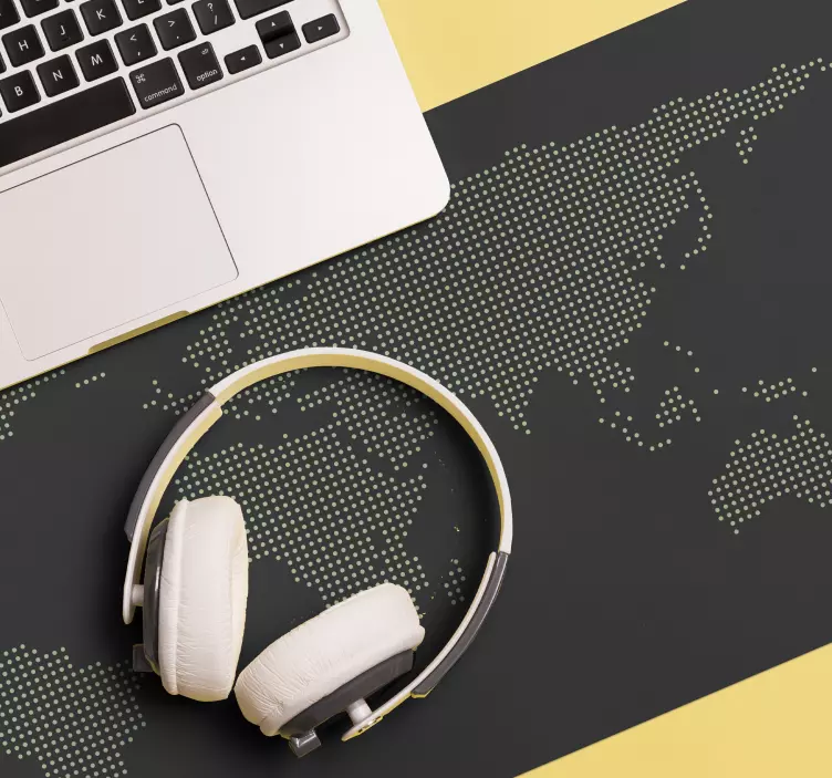 Alfombrilla ratón mapamundi contorno estilizado - TenVinilo