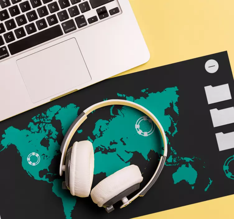 Alfombrilla ratón mapamundi diseño mapamundi - TenVinilo