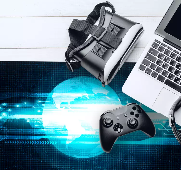 Alfombrilla ratón mapamundi ilustración luminosa - TenVinilo