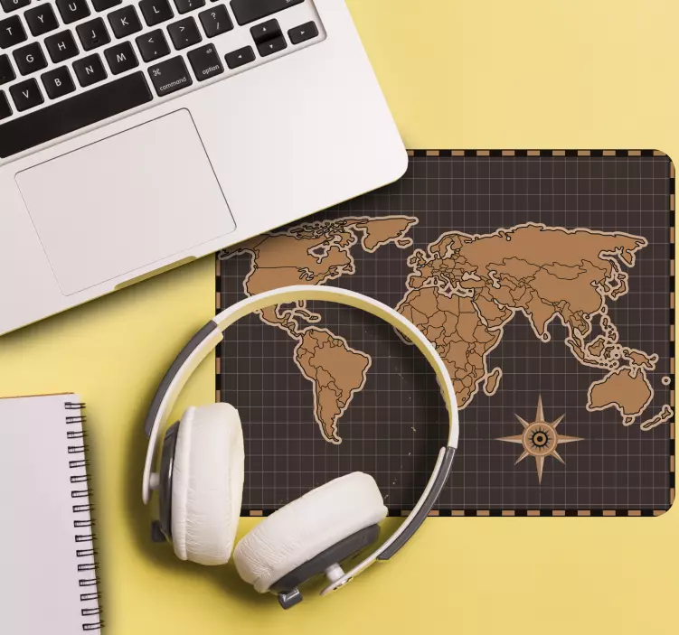 Alfombrilla ratón mapamundi mapa mundial extenso - TenVinilo