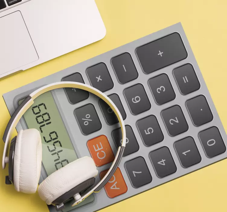 Alfombrilla ratón original calculadora con auriculares - TenVinilo
