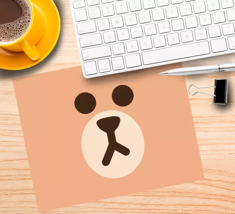 Alfombrilla ratón original cara de oso linda - TenVinilo