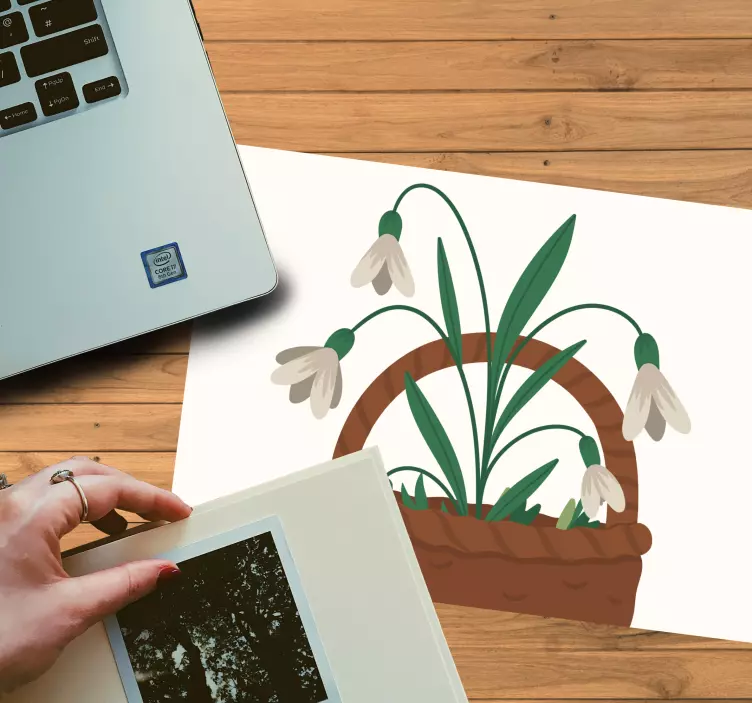 Alfombrilla ratón original cesta de campanillas - TenVinilo