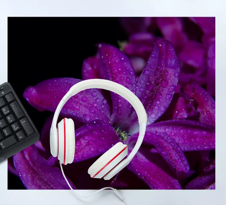 Alfombrilla ratón original closeup floral vibrante - TenVinilo