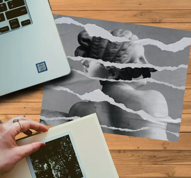 Alfombrilla ratón original composición de retrato desgarrado - TenVinilo