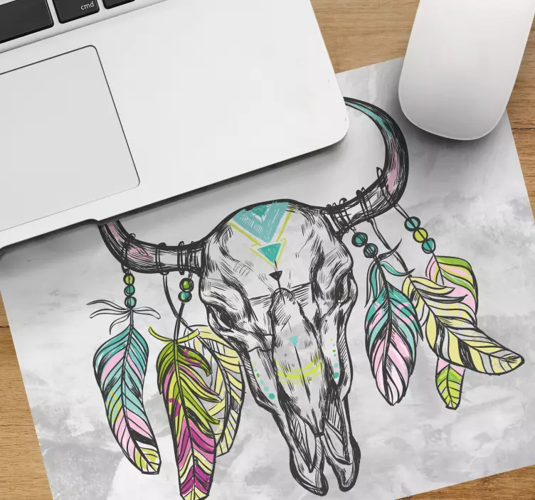 Alfombrilla ratón original decoración calavera estilizada - TenVinilo